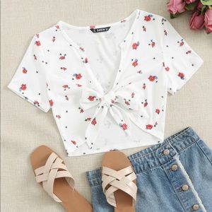 Shein tie front top nwot